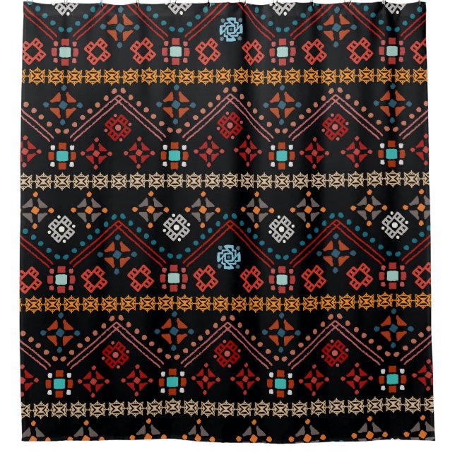 Ethnic Boho: Colourful Tribal Seamless. Shower Curtain (Front)
