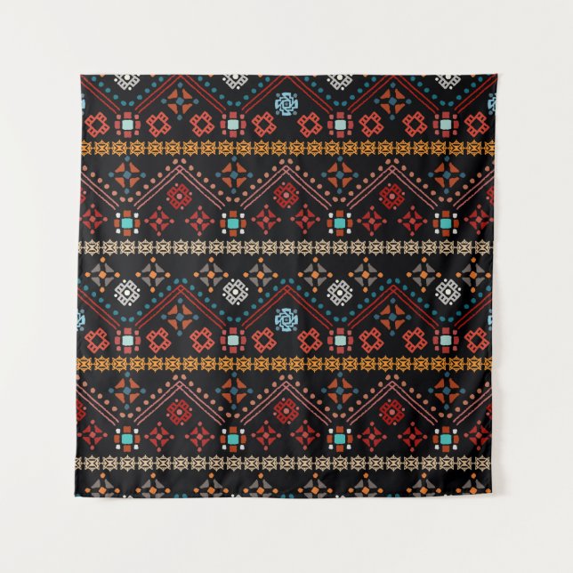 Ethnic Boho: Colourful Tribal Seamless. Tapestry (Front)