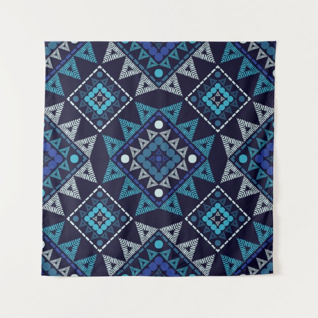 Ethnic Boho Embroidery Seamless Pattern Tapestry (Front)