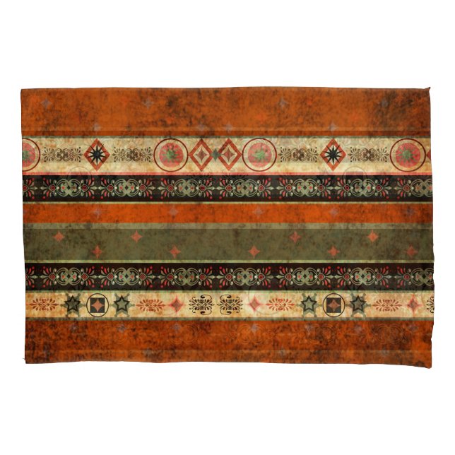 Ethnic Boho Grunge, Colourful Pattern. Pillowcase (Front)