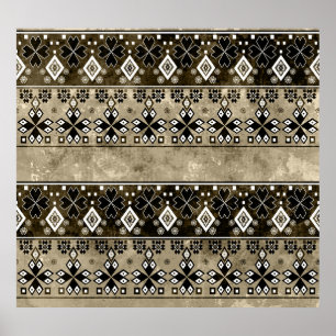Ethnic Boho Grunge: Colourful Pattern Poster