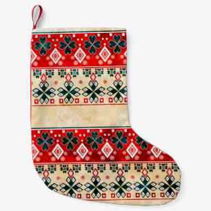 Ethnic boho grunge old pattern. Tribal art print.  Small Christmas Stocking