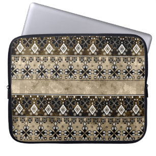 Ethnic boho grunge pattern. Tribal old art print. Laptop Sleeve