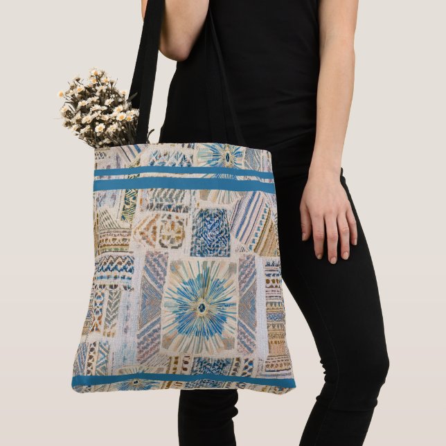 Ethnic Boho Patchwork Tote (Close Up)
