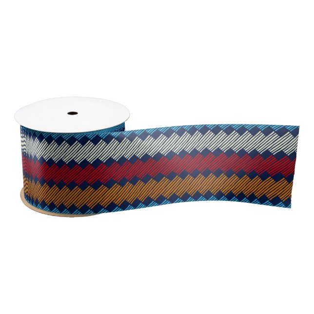 Ethnic Boho Pattern Lace Embroidery on Fabric      Satin Ribbon (Spool)