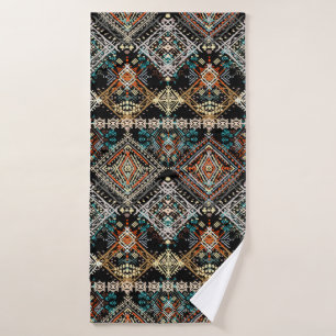 Ethnic boho seamless pattern. Ethno ornament. Trib Bath Towel