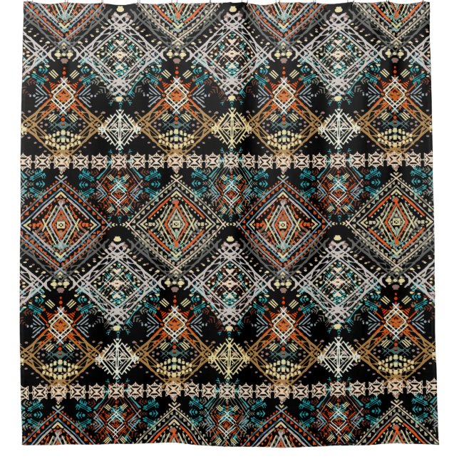 Ethnic boho seamless pattern. Ethno ornament. Trib Shower Curtain (Front)