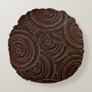 Ethnic boho seamless pattern in african style on b round cushion