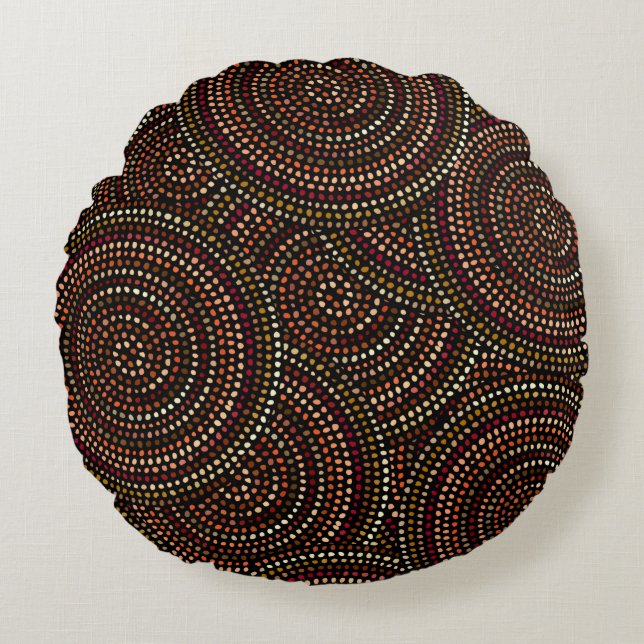 Ethnic boho seamless pattern in african style on b round cushion (Front)