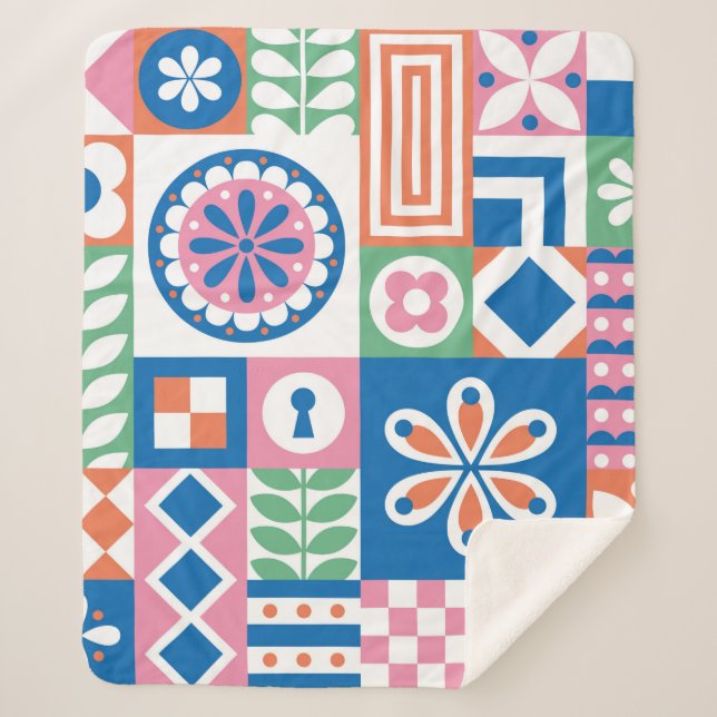 Ethnic boho seamless pattern. Tribal art print. Ab Sherpa Blanket (Front)