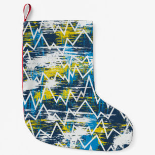 Ethnic boho seamless pattern. Zigzag pattern. Scri Small Christmas Stocking