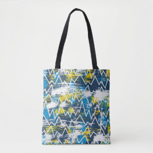 Ethnic boho seamless pattern. Zigzag pattern. Scri Tote Bag
