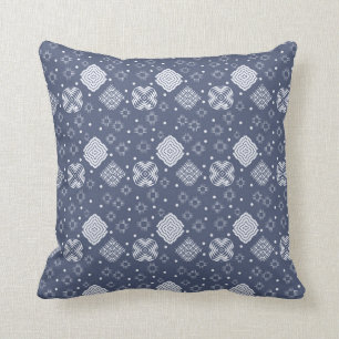 ethnic boho style blue pattern. cushion