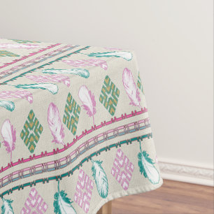 Ethnic boho Style Feathers Tablecloth