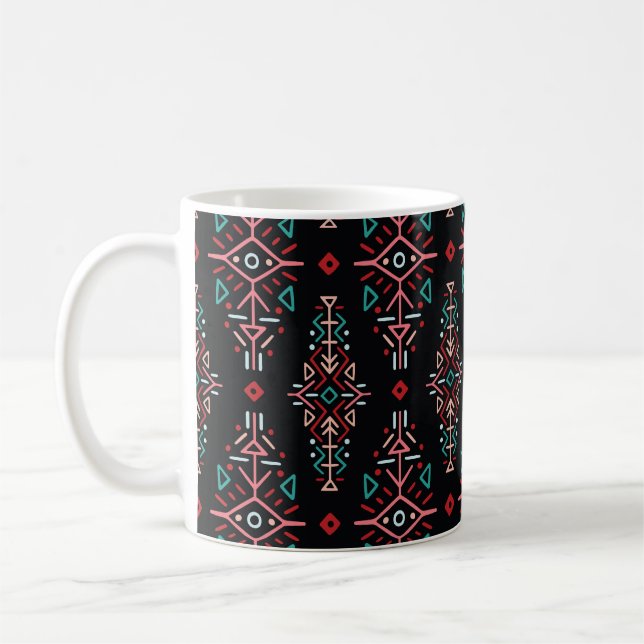 Ethnic Boho Tiles: Vintage Seamless Pattern Coffee Mug (Left)