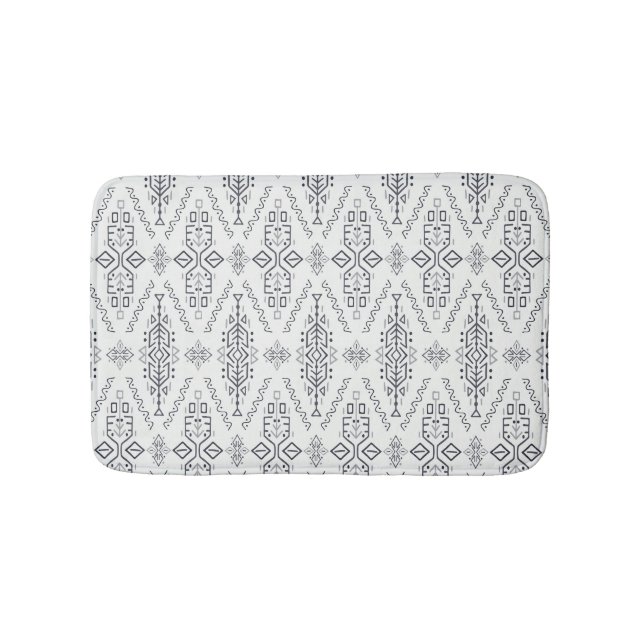 Ethnic Boho: Trendy Hand-Drawn Seamless. Bath Mat (Front)