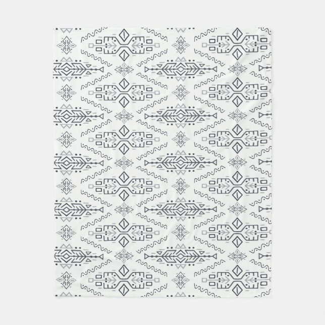 Ethnic Boho: Trendy Hand-Drawn Seamless. Fleece Blanket (Front)