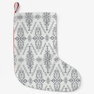 Ethnic Boho: Trendy Hand-Drawn Seamless. Small Christmas Stocking