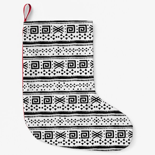 Ethnic Boho Tribal Art Print Small Christmas Stocking (Front)