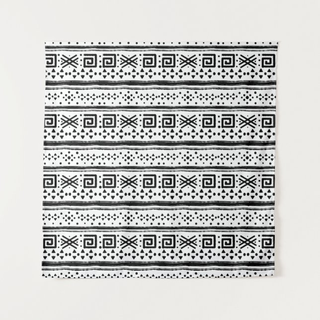 Ethnic Boho Tribal Art Print Tapestry (Front)