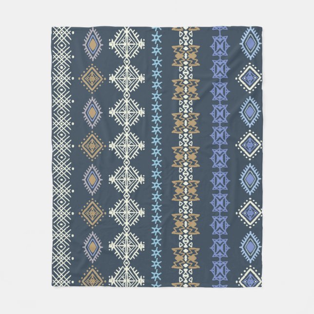 Ethnic boho: tribal art seamless. fleece blanket (Front)