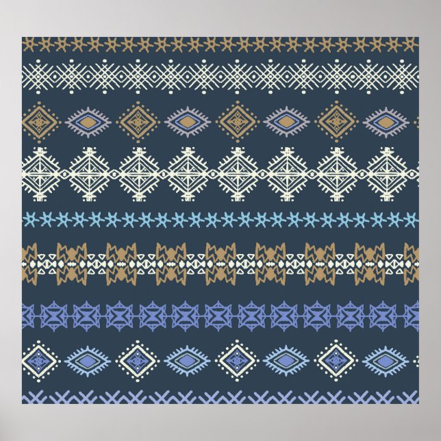 Ethnic boho: tribal art seamless. poster (Front)