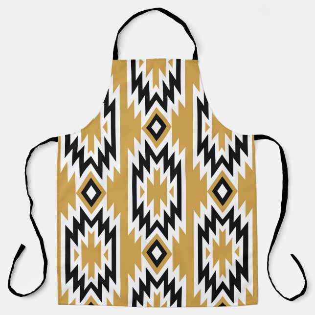 Ethnic boho: vintage geometric pattern. apron (Front)