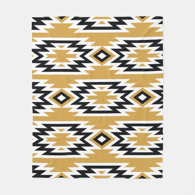 Ethnic boho: vintage geometric pattern. fleece blanket (Front)