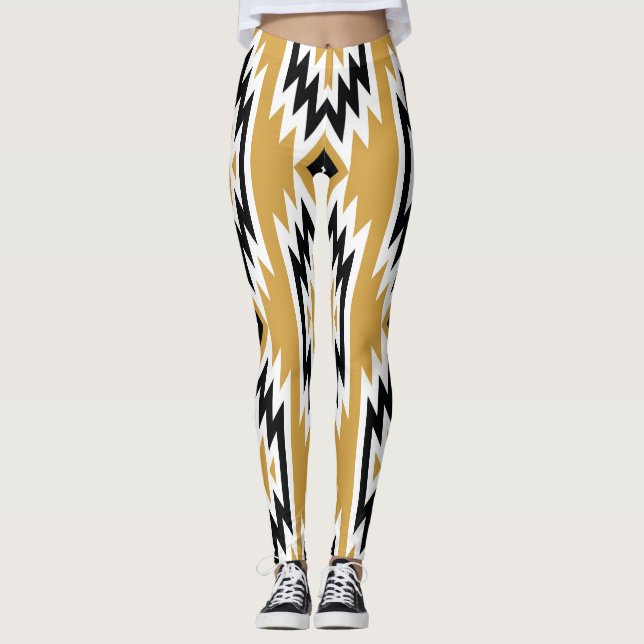 Ethnic boho: vintage geometric pattern. leggings (Front)