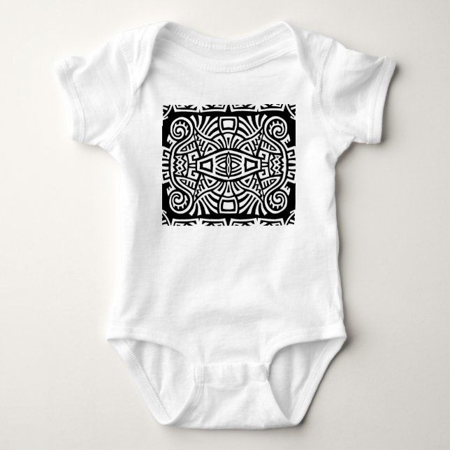 Ethnic Boho: Vintage Trendy Baby Bodysuit (Front)