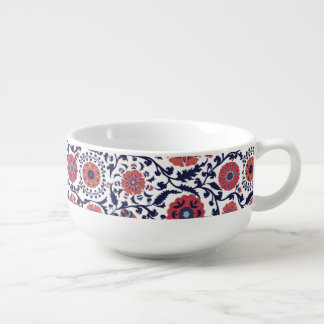 Ethnic botanical Uzbek Suzani traditional pattern Soup Mug