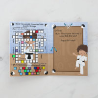 Ethnic Boys Karate Secret Message Happy Birthday