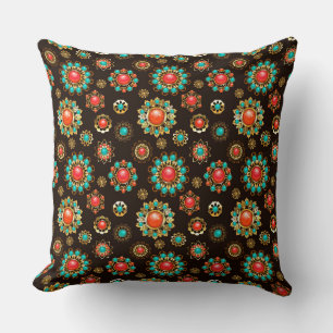Ethnic Brooches Seamless Pattern Cushion