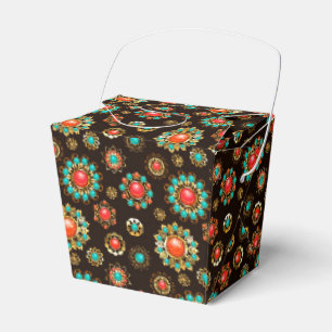 Ethnic Brooches Seamless Pattern Favour Box