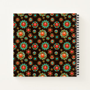 Ethnic Brooches Seamless Pattern Notebook
