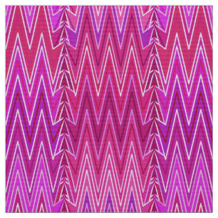 Ethnic Chevron Damask, Purple and Fuchsia Pink Fabric