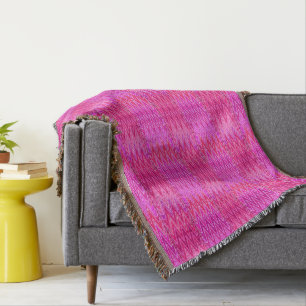 Ethnic Chevron Damask, Purple and Fuchsia Pink Throw Blanket