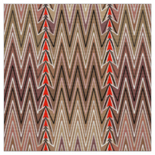 Ethnic Chevron Damask, Taupe Tan and Beige Fabric