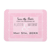 Ethnic Design Pink Wedding Save the Date Magnet