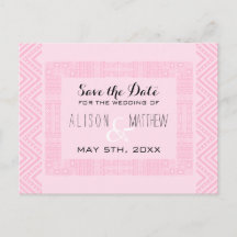 Ethnic Design Wedding Save the Date Postcard 2