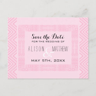Ethnic Design Wedding Save the Date Postcard 2
