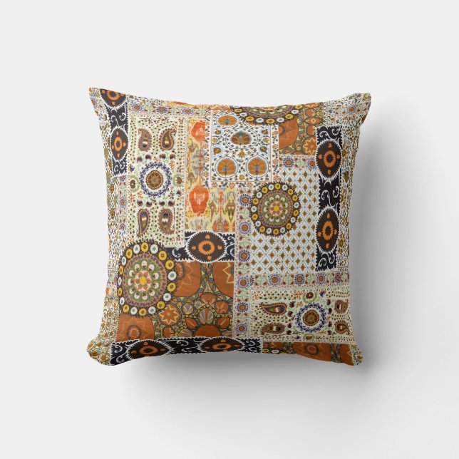 Ethnic Digital Abstract: Seamless Pattern Cushion (Front)