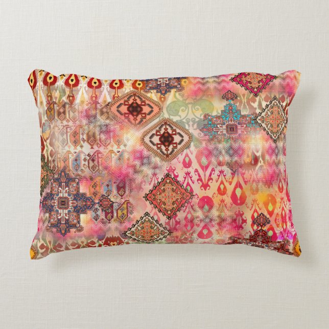 Ethnic Digital Abstract Seamless Pattern Decorative Cushion (Front)