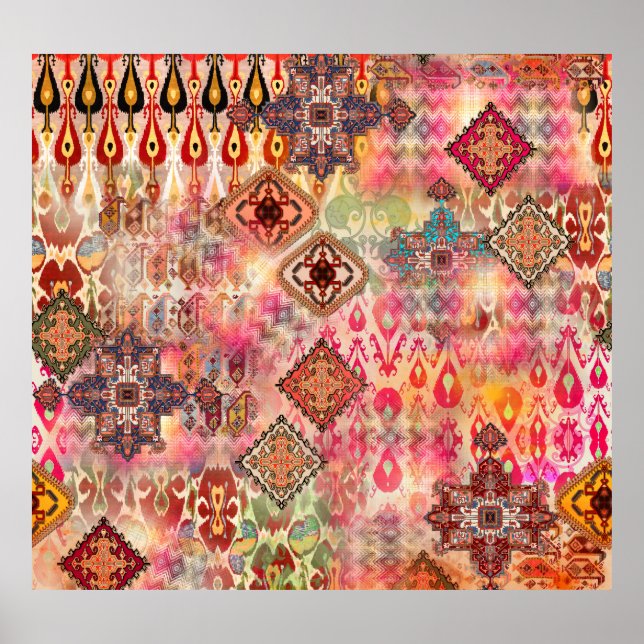 Ethnic Digital Abstract Seamless Pattern Poster (Front)