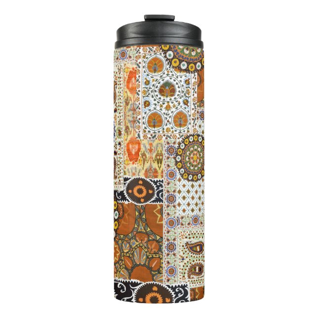Ethnic Digital Abstract: Seamless Pattern Thermal Tumbler (Front)
