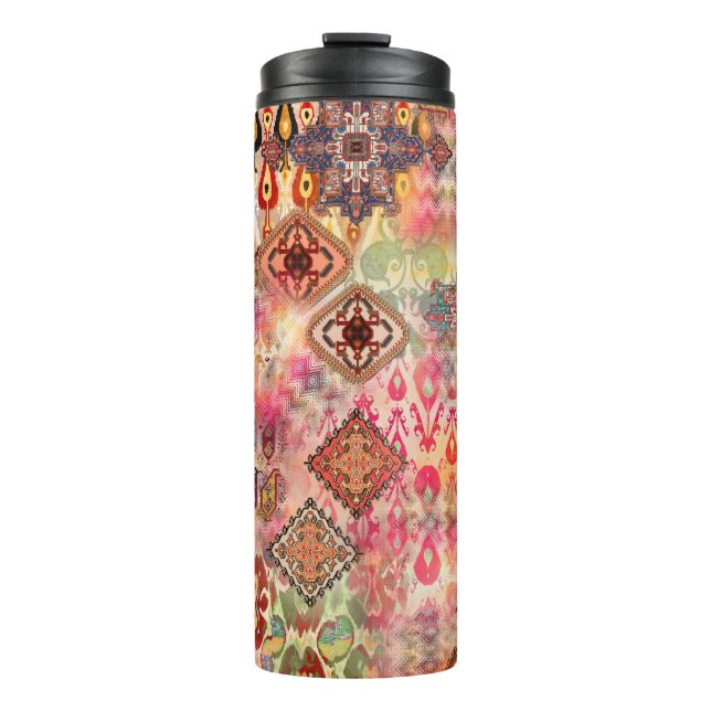 Ethnic Digital Abstract Seamless Pattern Thermal Tumbler (Front)