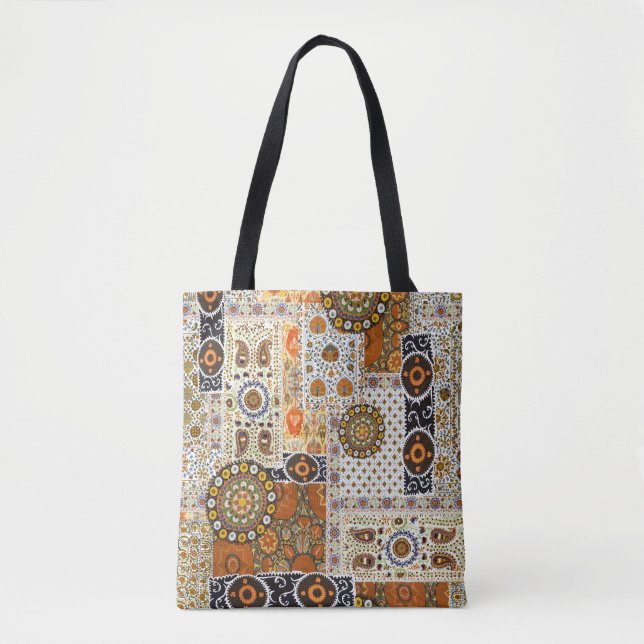 Ethnic Digital Abstract: Seamless Pattern Tote Bag (Front)