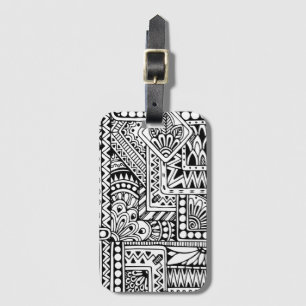 Ethnic Doodle Luggage Tag