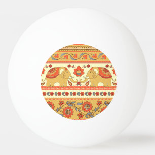 Ethnic elephants, flowers, seamless pattern. ping pong ball