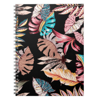Ethnic exotic leaf leaves folkloric vintage seamle notebook